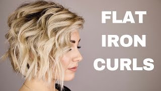 HOW TO CURL WITH A FLAT IRON  short hair [upl. by Mccurdy]