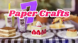 DIY  How to Make  7 Paper Crafts  Food Stuff [upl. by Kosey]