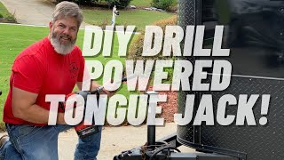 DIY DRILL POWERED TONGUE JACK FOR A TRAILER [upl. by Adnale]