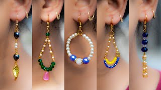 5 easy Pearl amp Crystal Earring Design  DIY  5 min Craft  Hand made jewelry  Art with Creativity [upl. by Ahsercel]