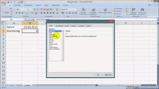 Excel Wochentag aus Datum ermitteln [upl. by Onoitna713]