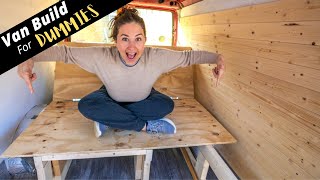 Comfiest Van Bed DIY Folding Sofa Bed Guide  Self Build Camper Van Conversion For Dummies Part 3 [upl. by Nycila467]