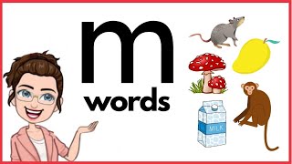 WORDS THAT START WITH LETTER Mm  m Words  Phonics  Initial Sounds  LEARN LETTER Mm [upl. by Eoin]