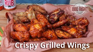 Crispy Grilled Wings on Weber  HowToBBQRight [upl. by Ennaeilsel660]