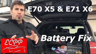 BMW E70 X5  E71 X6 Battery Replacement Procedure Easy Fix [upl. by Florance]