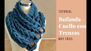 Bufanda o Cuello con Trenzas en Crochet [upl. by Rabma]