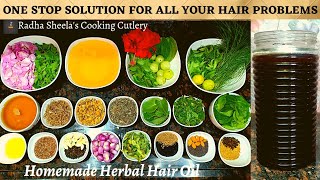 How to prepare herbal hair oil for faster hair growth at home in TamilDIY Homemade Herbal Hair Oil [upl. by Terrance]