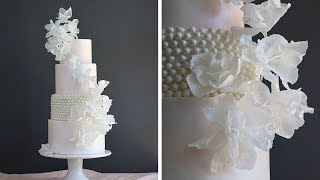 Wafer Paper Flowers  Wedding Cake Design  Cake Decorating Tutorial [upl. by Carlyle982]