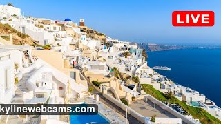 🔴 Recorded live footage webcam from Santorini  Greece [upl. by Neyuh]