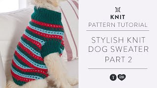 How to Knit a Dog Sweater with Marly Bird  Knitting Tutorial  Part 2 [upl. by Cruce]