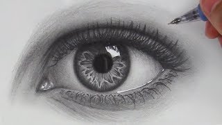 How to Draw Hyper Realistic Eyes  Step by Step [upl. by Morganstein158]