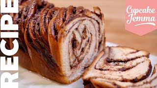 Amazing Twisted CHOCOLATE amp NUTELLA BABKA Bread Recipe amp Tutorial  Cupcake Jemma [upl. by Kalila485]