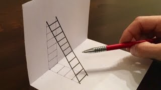 Eine 3D Leiter zeichnen  Illusion [upl. by Eisset676]